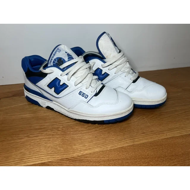 New Balance 550 White Royal Blue Black Sneakers BB550SN1 Men's Size 12