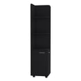 thumbnail image 6 of Living Room Cabinets Corner Cabinet 62H" Tall with 3-Tier Shelf and 2-Door, Black,Wooden Cabinets, 6 of 7