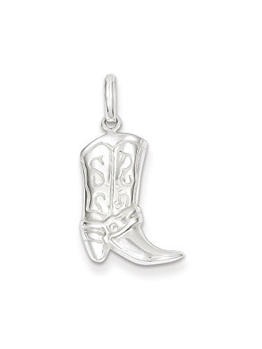 .925 Sterling Silver Cowboy Boot Charm Pendant MSRP $25