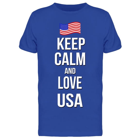 Keep Calm, Love U.s.a. T-Shirt Men -Image by Shutterstock, Male Large