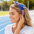 thumbnail image 2 of American Flag Bow Headband, USA Star Stripes Knotted Hair Band for 4th of July Independence Day Patriotic Party Women Accessories, 2 of 5