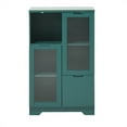 thumbnail image 6 of Cterwk Floor Cabinet with 2 Glass Doors and 2 Storage Space, Wooden Storage Cabinet for Living Room, Bathroom, Entryway, Green, 6 of 8