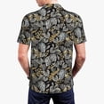thumbnail image 3 of Balery Rose Flowers Printed Men’s Short Sleeve Polo Shirt, Midweight Men's Shirt,Golf Polo shirts -3X-Large, 3 of 8
