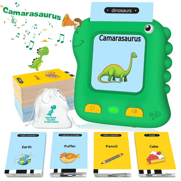 Upgraded Talking Flash Cards,Toddlers Toys for 1 2 3 4 Year Boys Girls,Autism Sensory Toys Montessori Educational Preschool Learning Toys for Kids,Dinosaur Toys 234 Sight Words