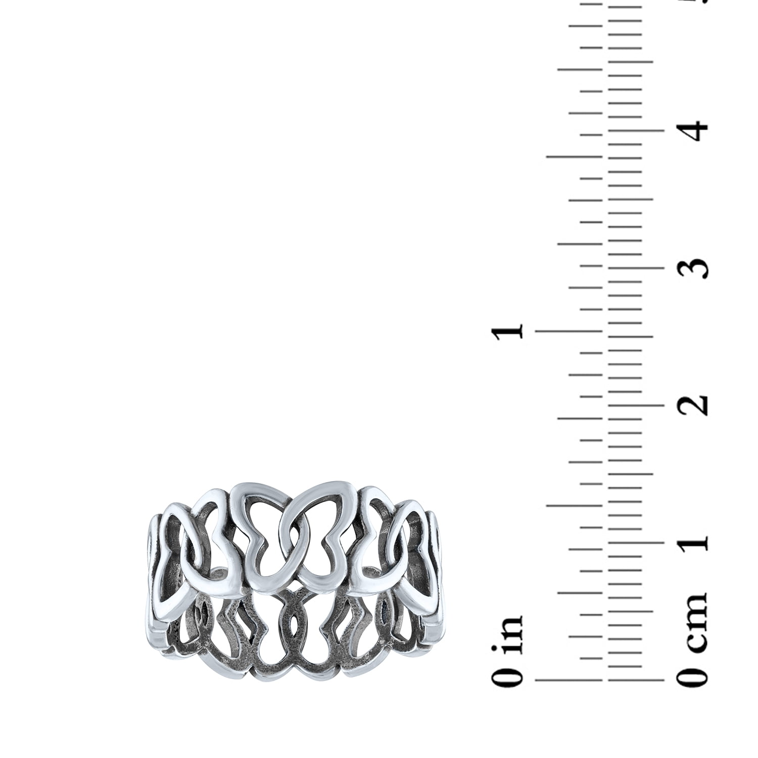 Ladies Brilliance Fine Jewelry Sterling Silver Butterfly Band