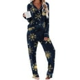 thumbnail image 6 of Women Christmas Pajama Set Long Sleeve Fleece Sleepwear Two Piece Pjs Winter Loungewear Snowman Print Nightwear, 6 of 7
