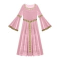 thumbnail image 3 of Mufeng Girls Renaissance Queen Gown Velvet Vintage Medieval Princess Long Maxi Dress Pink 8, 3 of 6