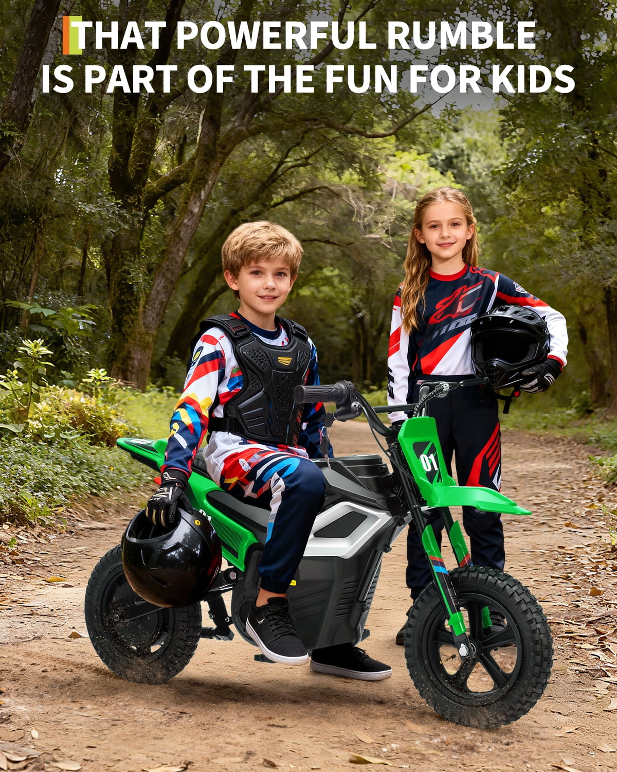 24V Kids Electric Dirt Bike - 350w Kids Motorcycle, 13.67 Mph Max Speed Electric Bike for Kid, Rear Wheel Suspension, 12 Miles Range, Twist Grip Throttle, Rubber Tire