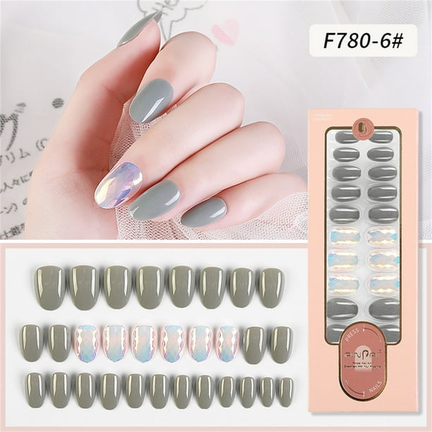 Uñas postizas a presión, regalos para mujeres, nuevas uñas postizas reutilizables desmontables con punta larga, parches para usar, fijas y fáciles de usar.