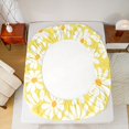 thumbnail image 5 of Homewish Vibrant Yellow Flower Twin Sheet Sets for Kid, Groovy Daisy Floral Twin Fitted Sheet, Kawaii Cartoon Theme Flat Sheet, Super Cozy Room Decor, 3-Piece, 5 of 7