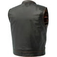 thumbnail image 2 of First Mfg Co - The Cut - Men's Motorcycle Biker Riding Black Orange Leather Vest - Small, 2 of 5