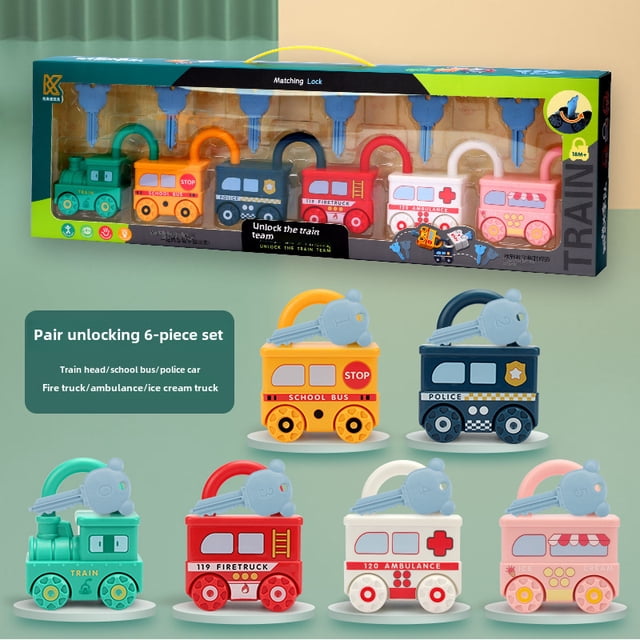 Montessori-Inspired Unlock Train Set for Infants & Toddlers: Durable Plastic Early Education Toy with Versatile Developmental Benefits – Enhances Cognitive, Emotional, Visual & Auditory Skills,