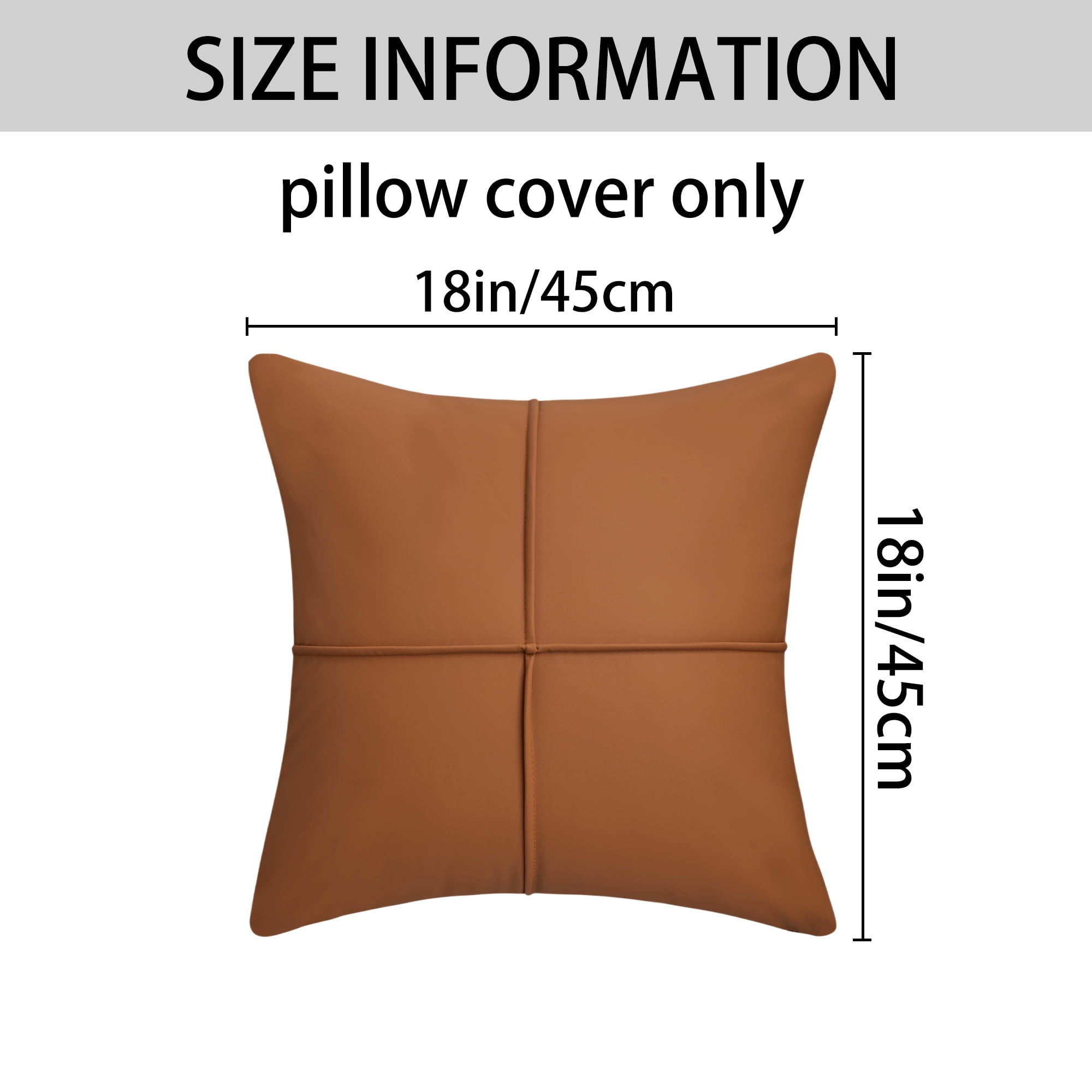 Unique Bargains Set of 2 Square Throw Pillow Covers Decorative Cases Coffee