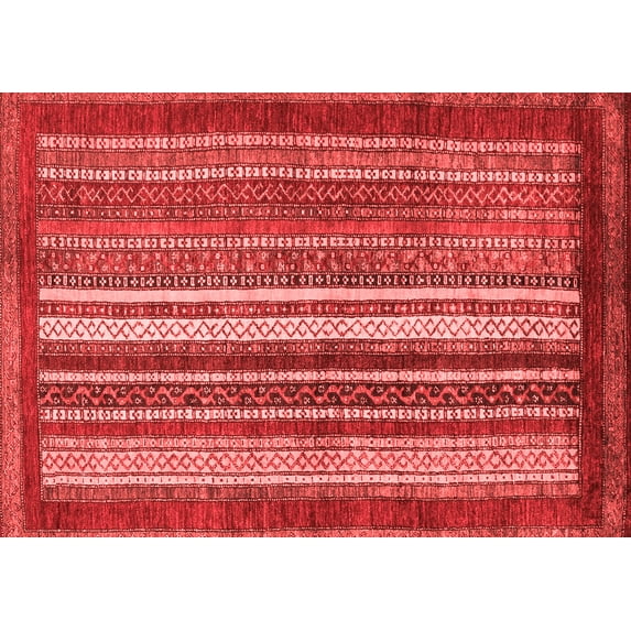 Ahgly Company Indoor Rectangle Abstract Red Modern Area Rugs, 7' x 9'