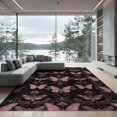 thumbnail image 2 of ODIKA 8'x10' Washable Area Rug Gothic Lepidoptera Moth Scroll Border Decorative Butterfly Shaped for Dining Room, Large Office, Lounge, Non-Slip Chair-Friendly Mat, 2 of 7