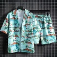 thumbnail image 3 of Conjuntos de camisetas y pantalones cortos para hombre Tendencias Disfraces Estampados Gráficos Oversize Playa Conjunto de pantalones cortos para hombre Novedades Tops y camisetas Holgado Poliéster Bá, 3 of 5