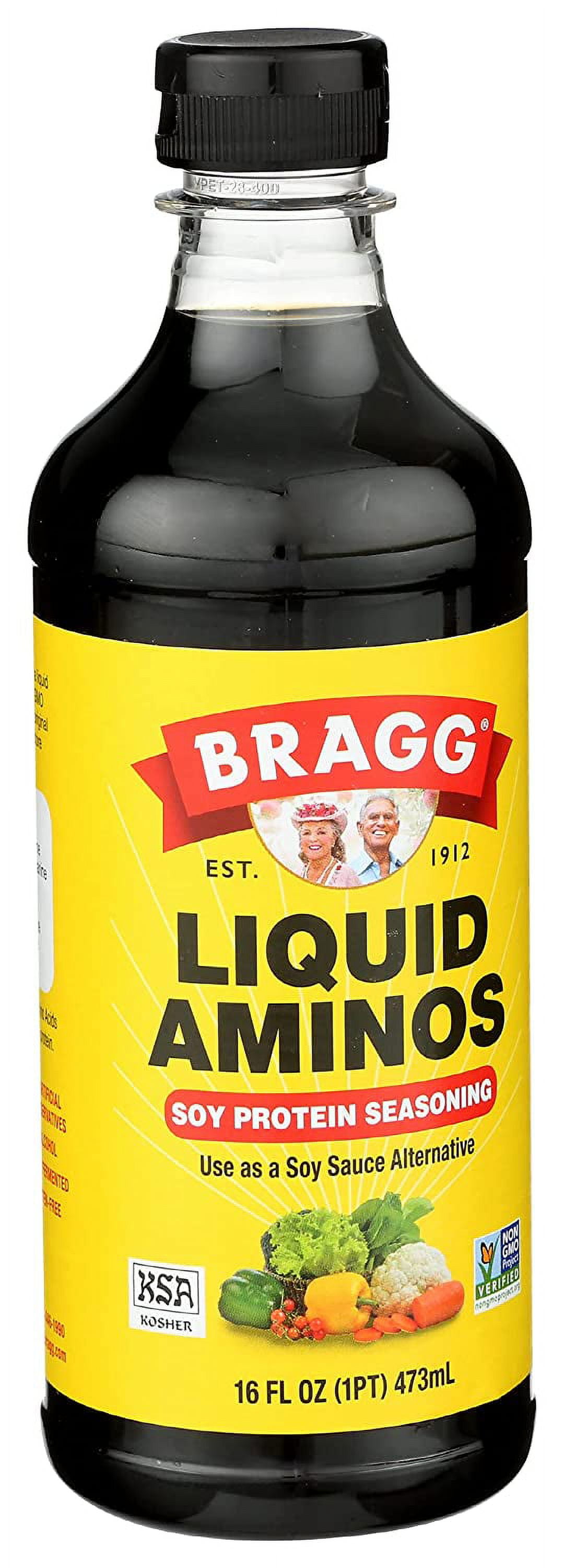 Bragg, Liquid Aminos, Soy Protein Seasoning, 16 fl oz Pack of 4