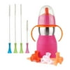 The Safe Sippy 2 2-in-1 Sippy to Straw Bottle with Munchkin Cleaning Brush Set, Pink
