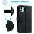 thumbnail image 5 of Dteck 9 Card Slots Wallet Case for Apple iPhone 12 mini 5.4-inch,Hybrid Magnetic PU Leather Zipper Kicstand Shockproof Rubber Full Protector Cover with Strap,Black, 5 of 7