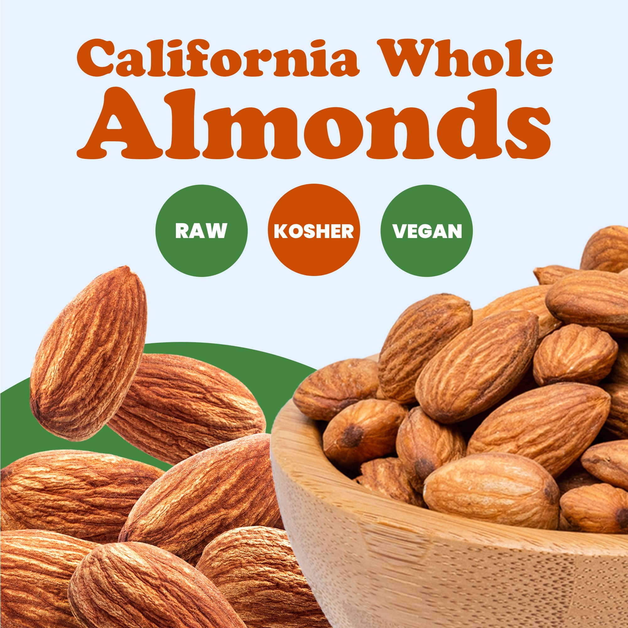 Food to Live, California Almonds, 3 Pounds, Raw