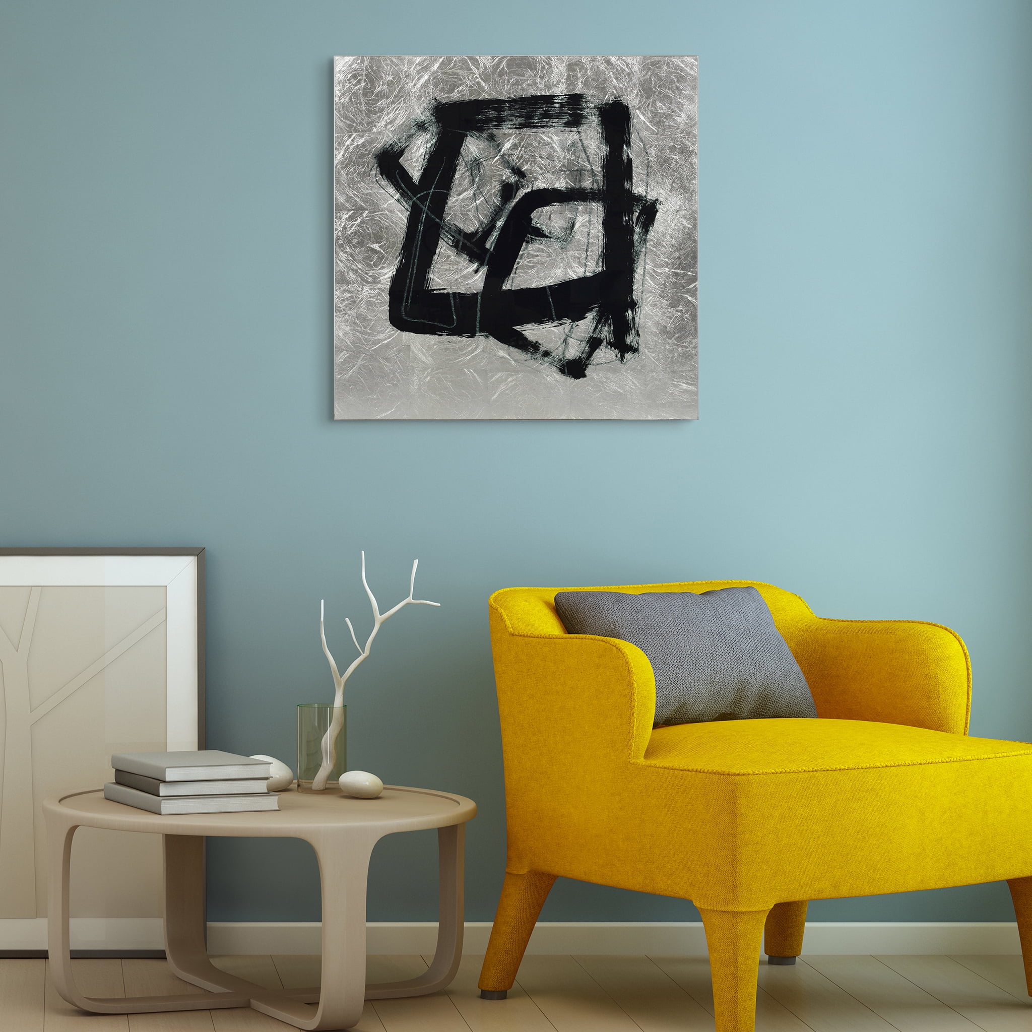 Empire Art Direct Tessellation I Reverse Printed Tempered Glass with Silver Leaf Wall Art, 24" x 24" x 0.2", Ready to Hang