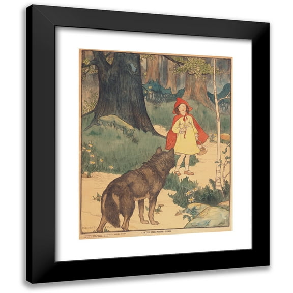Elizabeth Tyler Wolcott 12x14 Black Modern Framed Museum Art Print Titled - Little Red Riding Hood (1919)