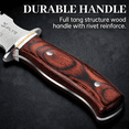 thumbnail image 3 of Plys Tactical Knife 6.2 inch Full Tang with Sheath: Fixed Blade Hunting Survival Knives for Men Camping Bushcraft, Wood Handle, 3 of 7