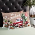 thumbnail image 4 of Red Truck Christmas Throw Pillow Cover,Pillowcase Protectors with Zipper,Breathable Decorative Lumbar Pillow Case Cover,Gnomes Xmas Tree Snowflake Gifts Wooden Pillow Shams for Couch Sofa 12x20Inch, 4 of 8