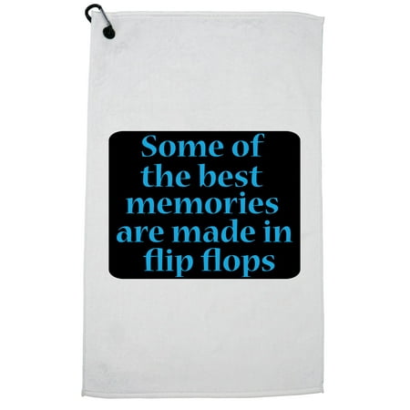 The Best Memories Are Made I Flip Flops - Beach Golf Towel with Carabiner