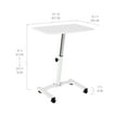 thumbnail image 4 of Seville Classics airLIFT® Height Adjustable Mobile Rolling Laptop Cart Desk w/ Wheels, White, Flat (24"), 4 of 11