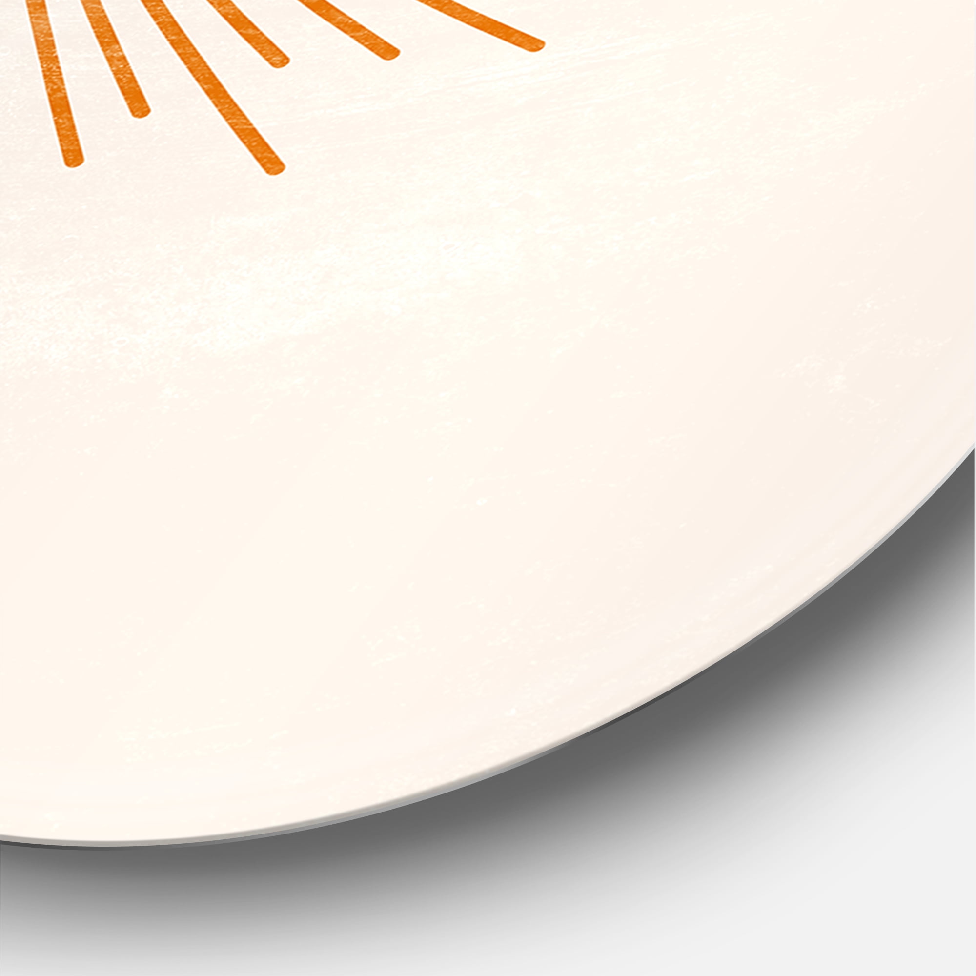 Orange Sun Print On Beige II 11 in x 11 in Painting Art Prints, by Designart