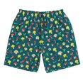 thumbnail image 3 of Uemuo Mushrooms Pattern Men's Swim Trunks Hawaiian Beach Bathing Suit Swimsuits Beach Quick-Dry Shorts with Pockets-, 3 of 9