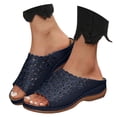 thumbnail image 3 of Mostsola Womens Sandals Boho Flower Hollow Out Wedge Sandals Slip on Shoes Slippers Summer Slides, 3 of 8