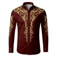 thumbnail image 4 of CONZONE Mens Western Cowboy Buttons Down Shirts Long Sleeve Shirts for Men Trendy Graphic Lapel Soft Lightweight Tops, 4 of 4