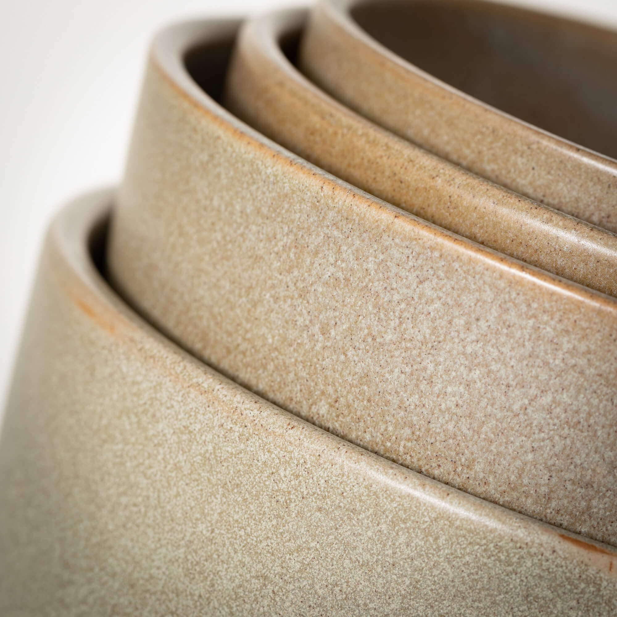 Sullivans 8", 7.25" & 6" Sand Planter With Saucer Set of 3, Ceramic