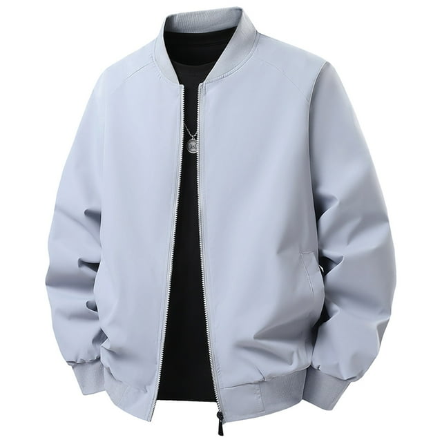 TINZ Men's Casual Jacket Lightweight Loose Fit Outdoor Spring Fall Daily Wear Comfortable Plain Color Coat For Layering With Pants Cockfighting Jacket Outdoor Winter Jacket Men
