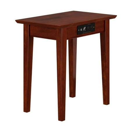 

Shaker Walnut Chair Side Table with Charging Station
