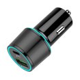 thumbnail image 2 of Injueey de puertos duales para teléfono móvil de coche de 12-24V CC aleación de aluminio tipo c PD QC 3,0 convertidor de adaptador de carga Cargadores de dispositivos electrónicos, 2 of 6