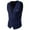 Navy, variant on HUANBAI Men's Suit Vest V Neck Silm Fit Solid Formal Suit Waist Coat Lightweight For Wedding Prom Business