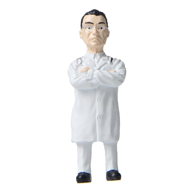 Figuras de personas en miniatura Sunnimix Muñeco de Juguete para Pintado a Mano Decoración doctor chino
