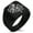 Black, variant on Stainless Steel Odin's Sleipnir Horse Viking Norse Geometric Pattern Biker Style Polished Ring