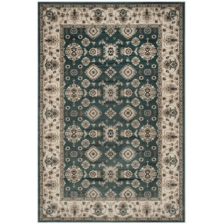 Safavieh Lyndhurst Collection Traditional Oriental Round Area Rug-Color:Teal/Cream Shape:Small Rectangle Size:3 -3  X 5 -3 Safavieh Lyndhurst Collection Traditional Oriental Round Area Rug