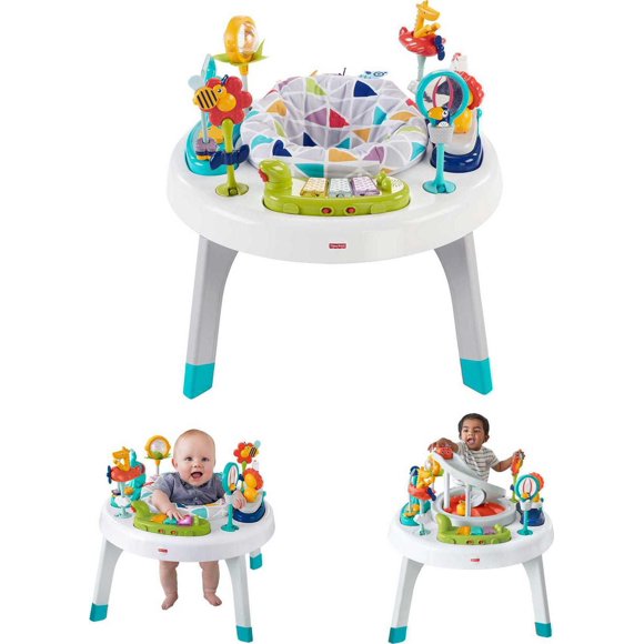 Fisher-Price 2-in-1 Sit-to-Stand Activity Center and Toddler Play Table, Spin ‘n Play Safari