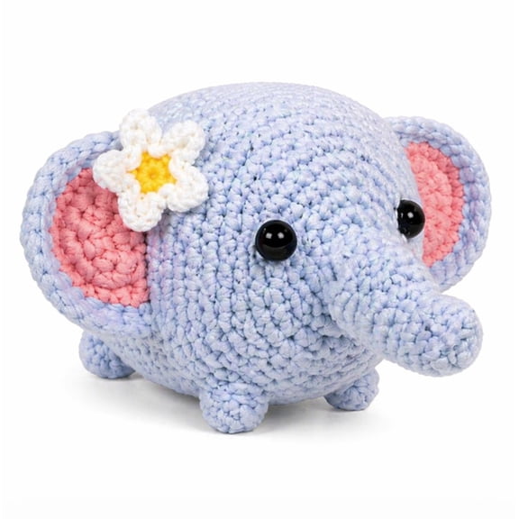 Elephant Crochet Kit for Beginners, 1 Pack Amigurumi Starter Set with Step by Step Video Tutorial, TIKA