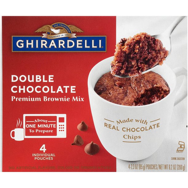 Ghirardelli Mug Brownie Mix, Double Chocolate, 9.2 Ounce, Pack of 6