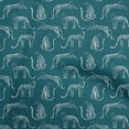 thumbnail image 1 of oneOone Georgette Viscose Dark Teal Green Fabric Animal Sewing Craft Projects Fabric Prints by Yard 42 Inch Wide, 1 of 4