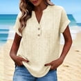 thumbnail image 2 of Stamzod Womens Tops Dressy Casual V Neck Shirts Summer Blouses Beach Vacation Clothes Yellow XL, 2 of 8