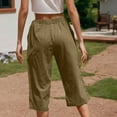 thumbnail image 2 of Zuesphe Womens Pants Trendy 2025 Women Capri Pants for Summer Womens Wide Leg Lounge Pants Tall Cargo Pants Women High Waisted Stretchy, 2 of 5