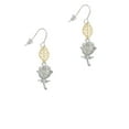 thumbnail image 2 of Delight Jewelry Silvertone Antiqued Rose Goldtone Leaf French Earrings, 2 of 4