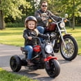 thumbnail image 2 of Costway 6V Kids Motorcycle with Song,Story,LED Headlights,Accelerator Pedal & 3 Wheels, Red & Black, 2 of 10